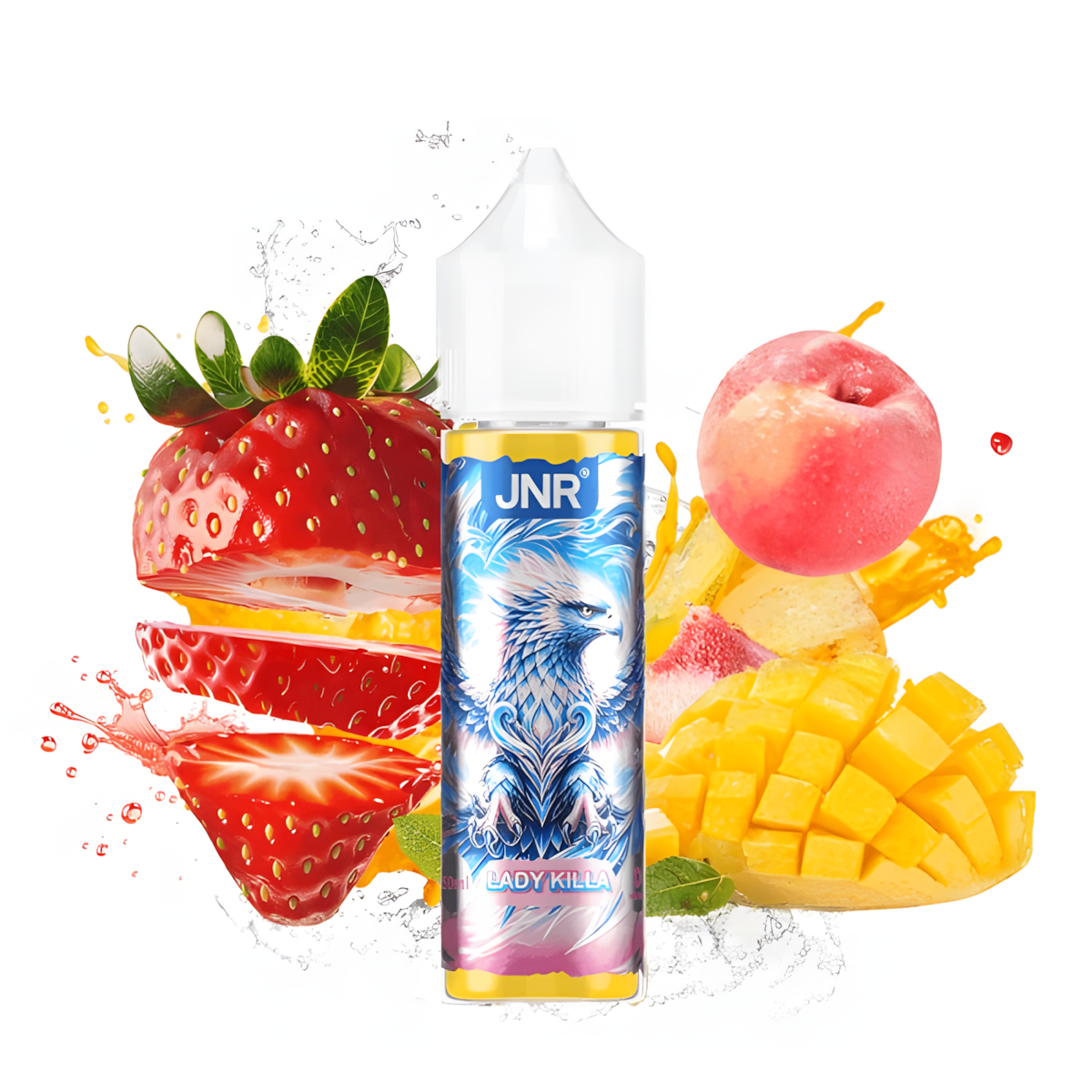 E-liquide JNR Lady Killa 50ml fraise pêche mangue mentholé sans nicotine