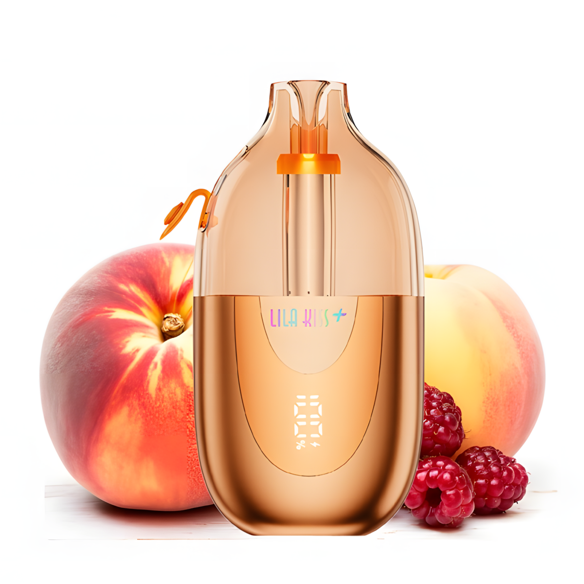 JNR Lila Kiss+ 46K Pêche Baies rechargeable avec écran LED 20mg