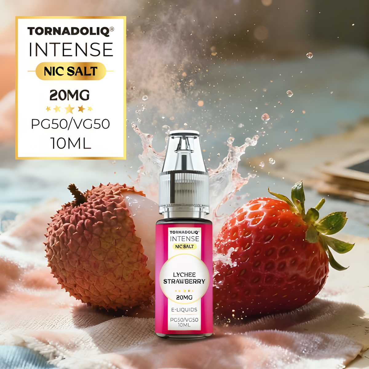 Flacon e-liquide 10ML TornadoLiq Litchi Fraise