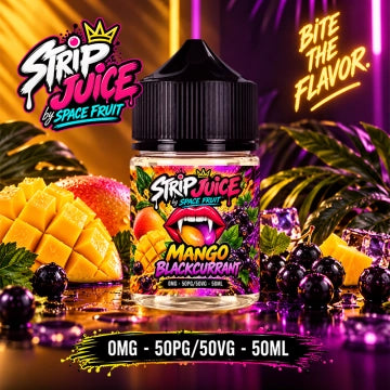 Flacon e-liquide Strip Juice Mangue Cassis 50ml 0mg sans nicotine Space Fruit