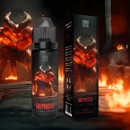 Flacon E-Liquide Mephisto Tribal Lords Fraise et Fruit du Dragon 50ML