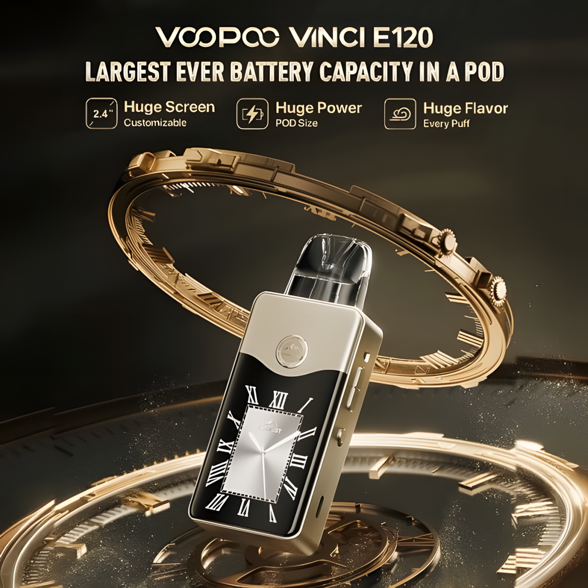 Pod Voopoo Vinci E120 4500mAh cartouche 5ml coloris gris foncé