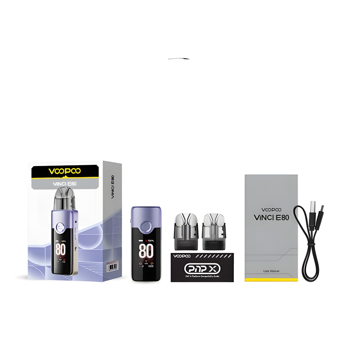 Pod Voopoo Vinci E80 3000mAh cartouche 5ml contenu du kit