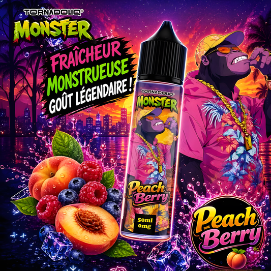 E-liquide Peach Berry Monster Tornadoliq 50ml pêche et baies