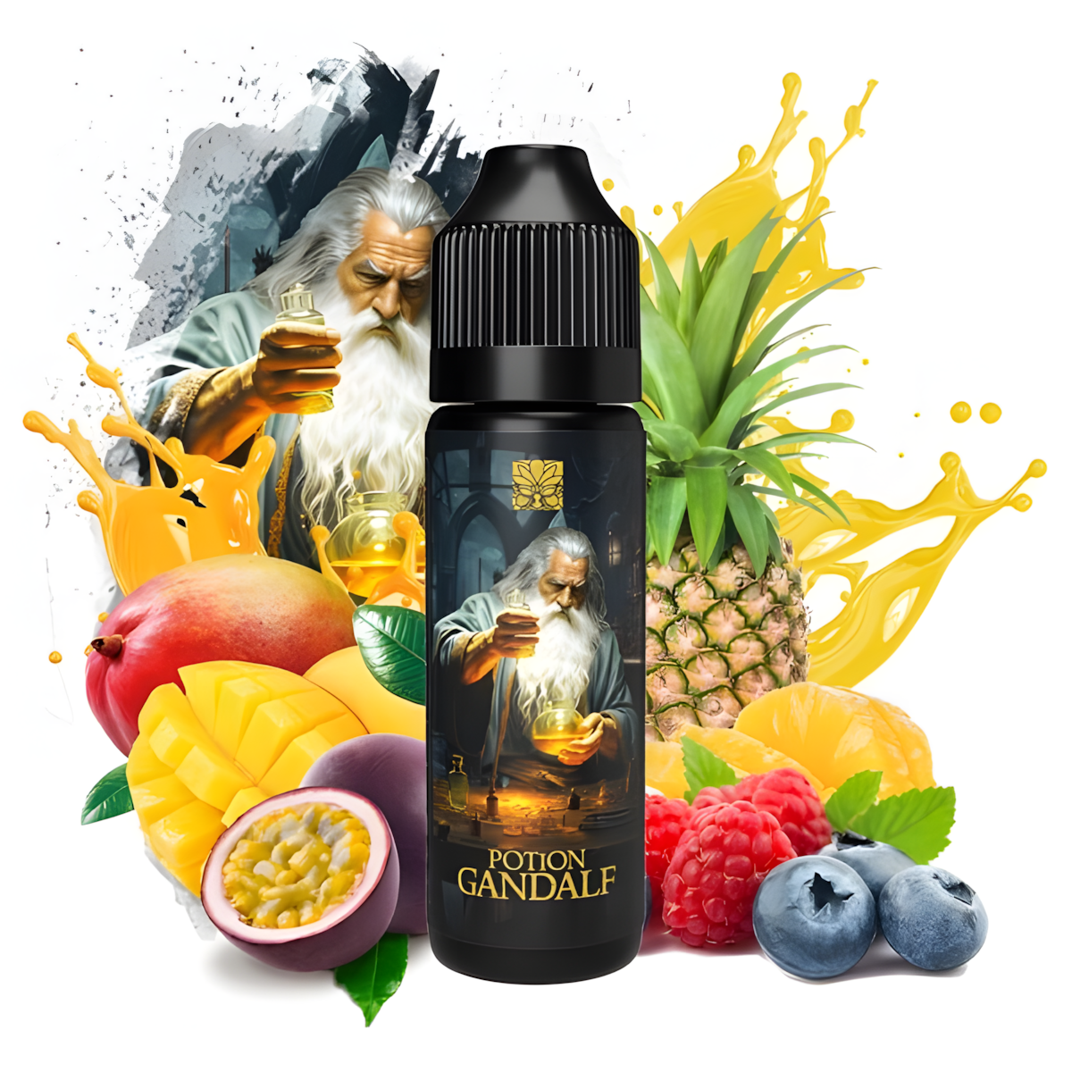 E-Liquide Gandalf Pêche Ananas Mangue Passion et Fruits Rouges 50ML Tribal Force sans nicotine