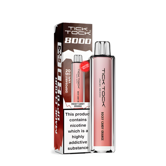 puff tick tock 8000 rocky candy orange disposable vape orange