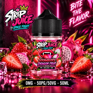 Flacon e-liquide Strip Juice Fraise Fruit du Dragon 50ml 0mg sans nicotine Space Fruit